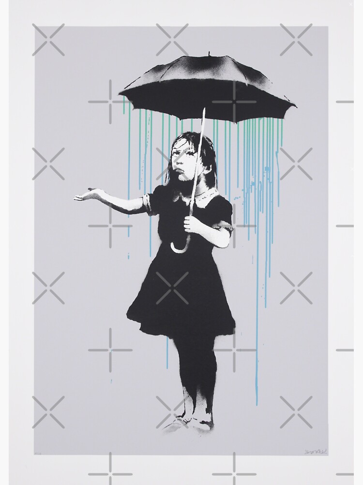 Banksy Umbrella Girl With Rain New Orleans  Sticker for Sale by