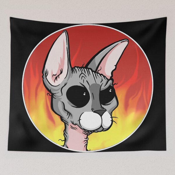 Item preview, Flaming Sphynx - Hairless Cat designed and sold by SMilllar.