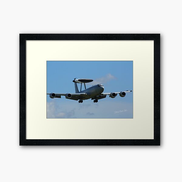 AWACS landing at Waddington Airshow Framed Art Print