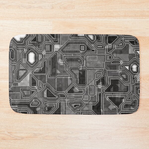Item preview, cyber tecno pattern in black and white designed and sold by Department61.