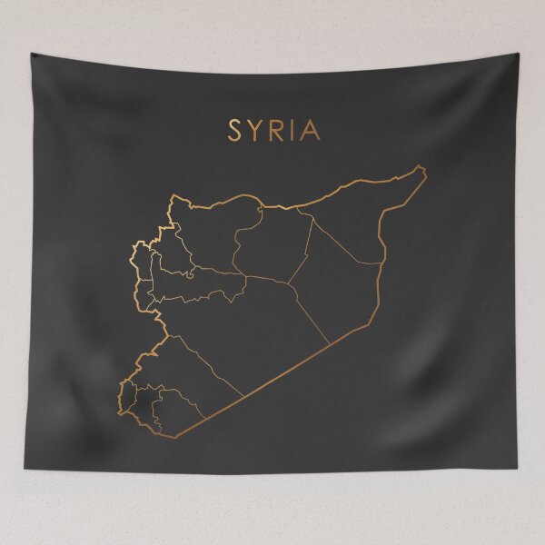 Item preview, Syria Gold Outline Map with State Boundaries designed and sold by Alo.