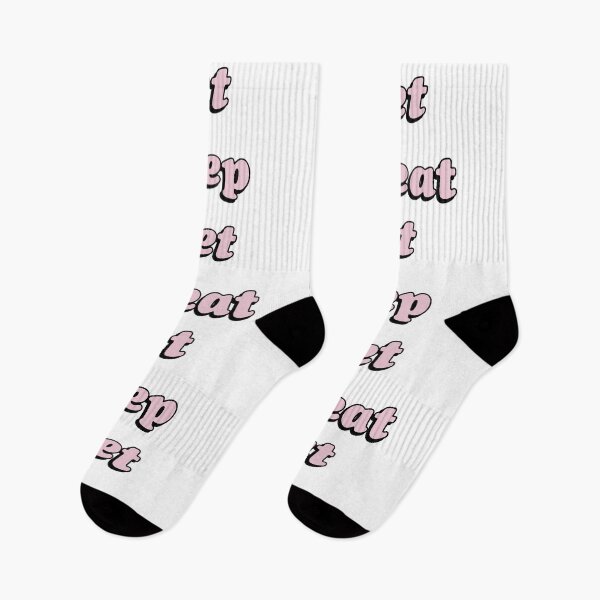 Item preview, eat sleep yeet repeat pink bold text designed and sold by RandomStuffShop.