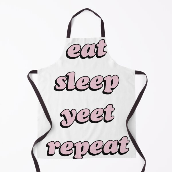 Item preview, eat sleep yeet repeat pink bold text designed and sold by RandomStuffShop.