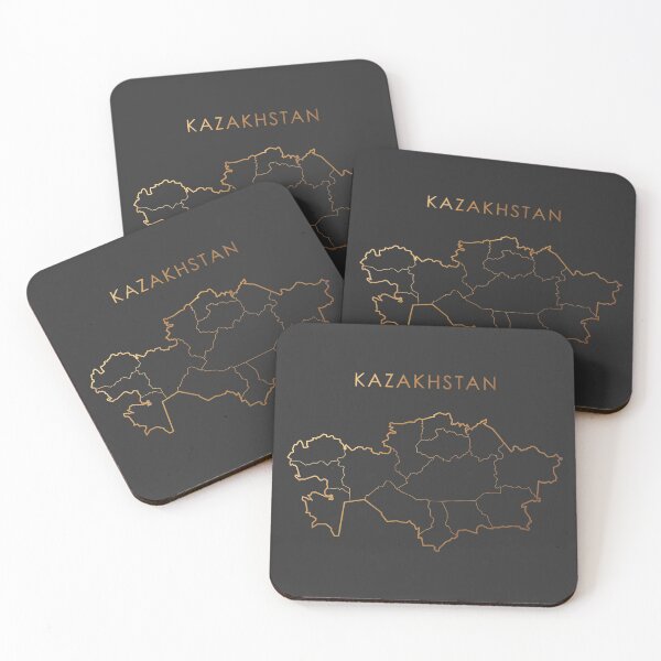 Item preview, Kazakhstan Gold Outline Map with State Boundaries designed and sold by Alo.