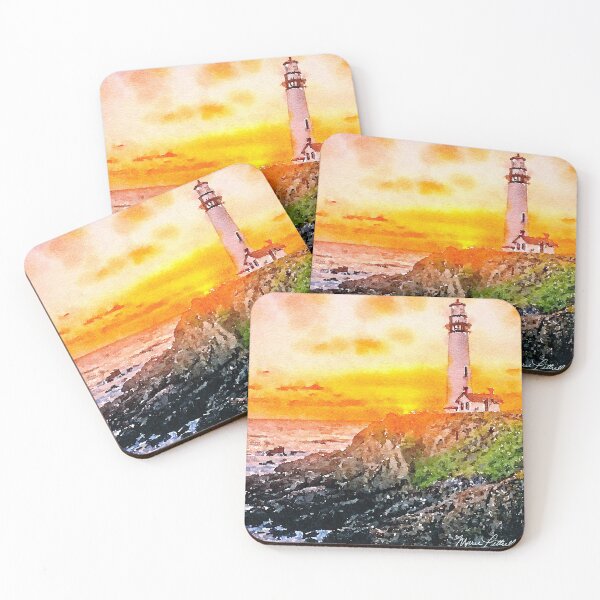 Item preview, Watercolor Lighthouse Painting - California designed and sold by littrellart.