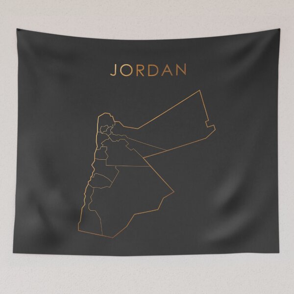 Item preview, Jordan Gold Outline Map with State Boundaries designed and sold by Alo.