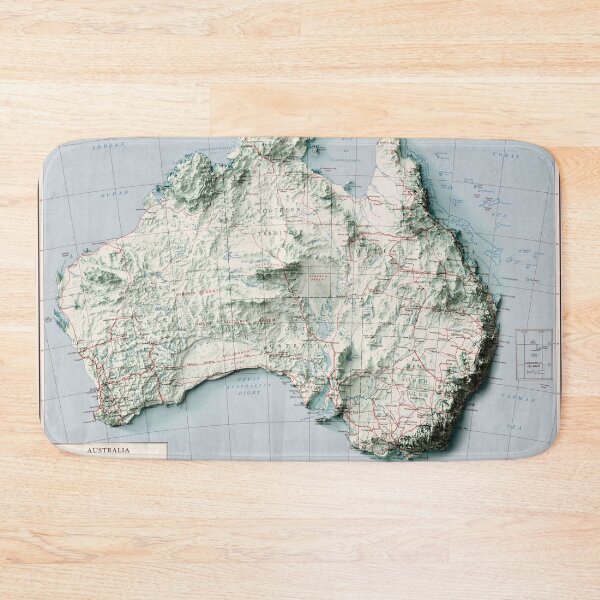 Item preview, 1959 Australia Relief Map 3D digitally-rendered designed and sold by ThinkAboutMaps.