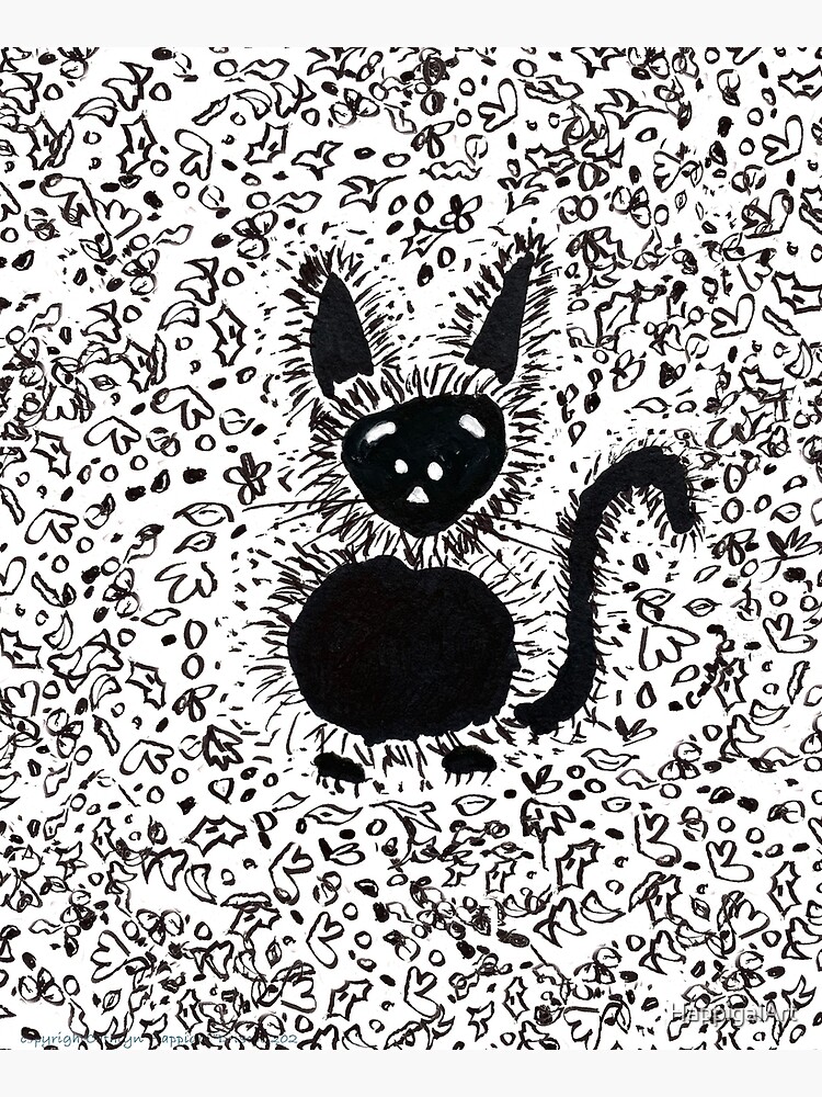 Black Cat Festive Autumn Pal by HappigalArt