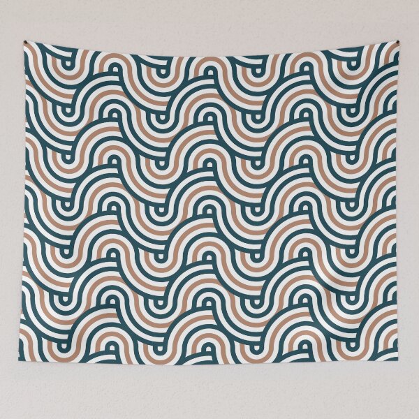 Item preview, Horizontal Waves Pattern – Retro 70s designed and sold by RoguePatterns.