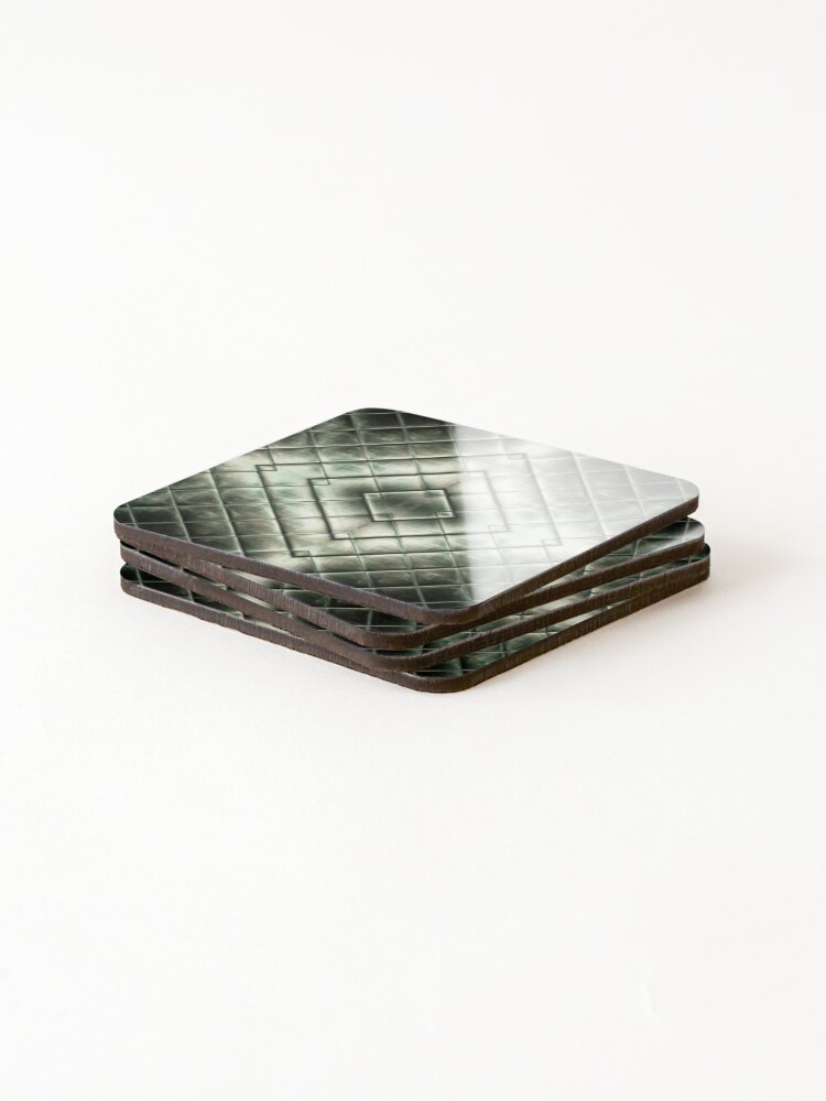 Thumbnail 4 of 5, Coasters (Set of 4), Metallic Tile Pattern designed and sold by Enjoynit.
