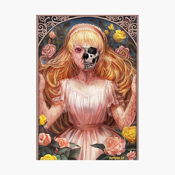 Little Zombie Girl in Garden Photographic Print