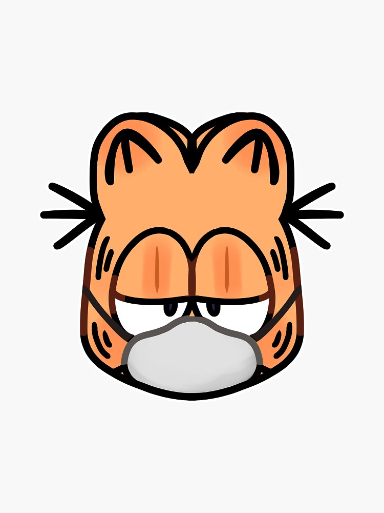 "garfield mask" Sticker by grafoelf | Redbubble