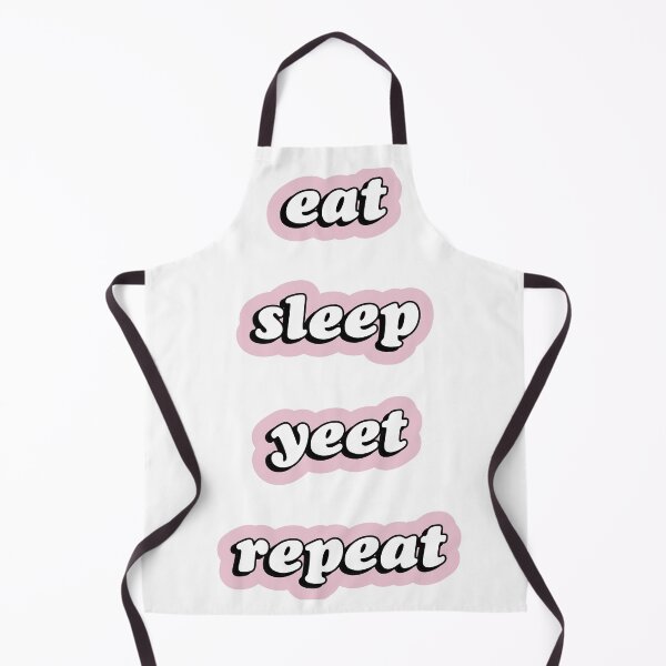 Item preview, eat sleep yeet repeat pink bold text designed and sold by RandomStuffShop.