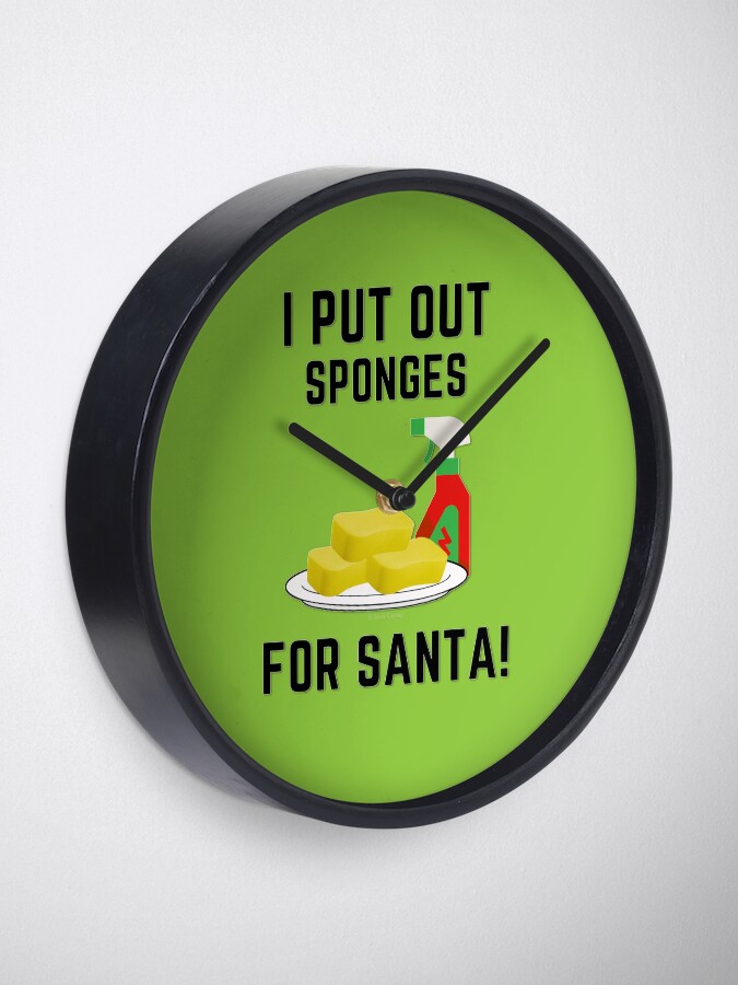 Alternate view of Sponges For Santa, Housekeeping Humor, Christmas Tradition Clock