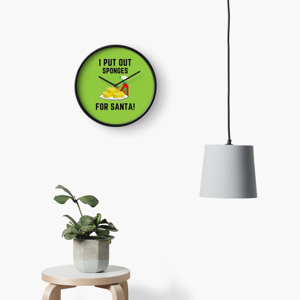 Sponges For Santa, Housekeeping Humor, Christmas Tradition Clock