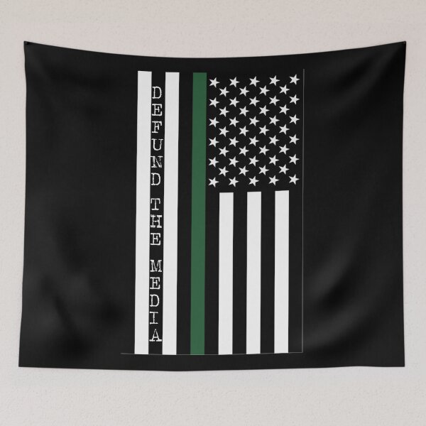 Item preview, DEFUND THE MEDIA | AMERICAN FLAG | GREEN LINE designed and sold by chris-ellis-art.