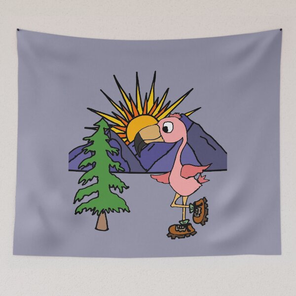Item preview, Funny Pink Flamingo Wearing Hiking Boots Nature designed and sold by Nature's Fancy.