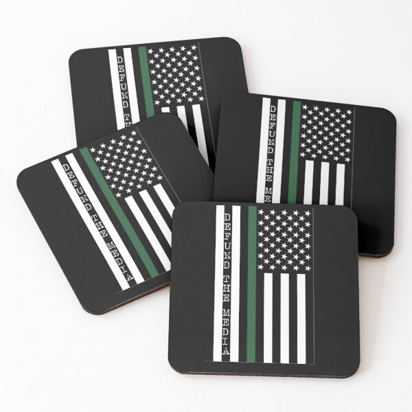 Item preview, DEFUND THE MEDIA | AMERICAN FLAG | GREEN LINE designed and sold by chris-ellis-art.