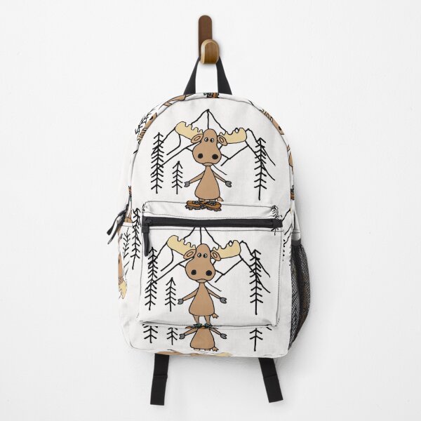 Item preview, Funny Moose Wearing Hiking Boots Mountains and Trees designed and sold by Nature's Fancy.