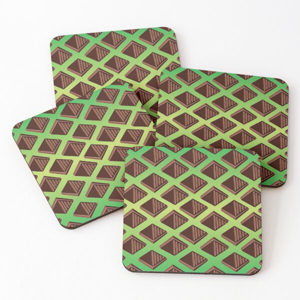Item preview, Dark Chocolate Square Green Pattern designed and sold by --SorahMalka--.