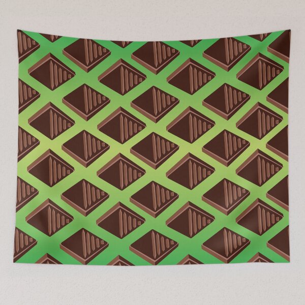 Item preview, Dark Chocolate Square Green Pattern designed and sold by --SorahMalka--.