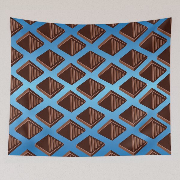 Item preview, Dark Chocolate Square Blue Pattern designed and sold by --SorahMalka--.