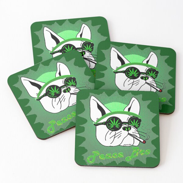 Item preview, Peace Bro - French Bulldog smokes weed designed and sold by TeesFashion.