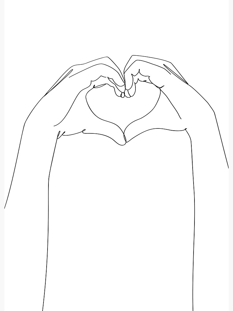 One Line Art Hands Love Poster for Sale by Tinteria