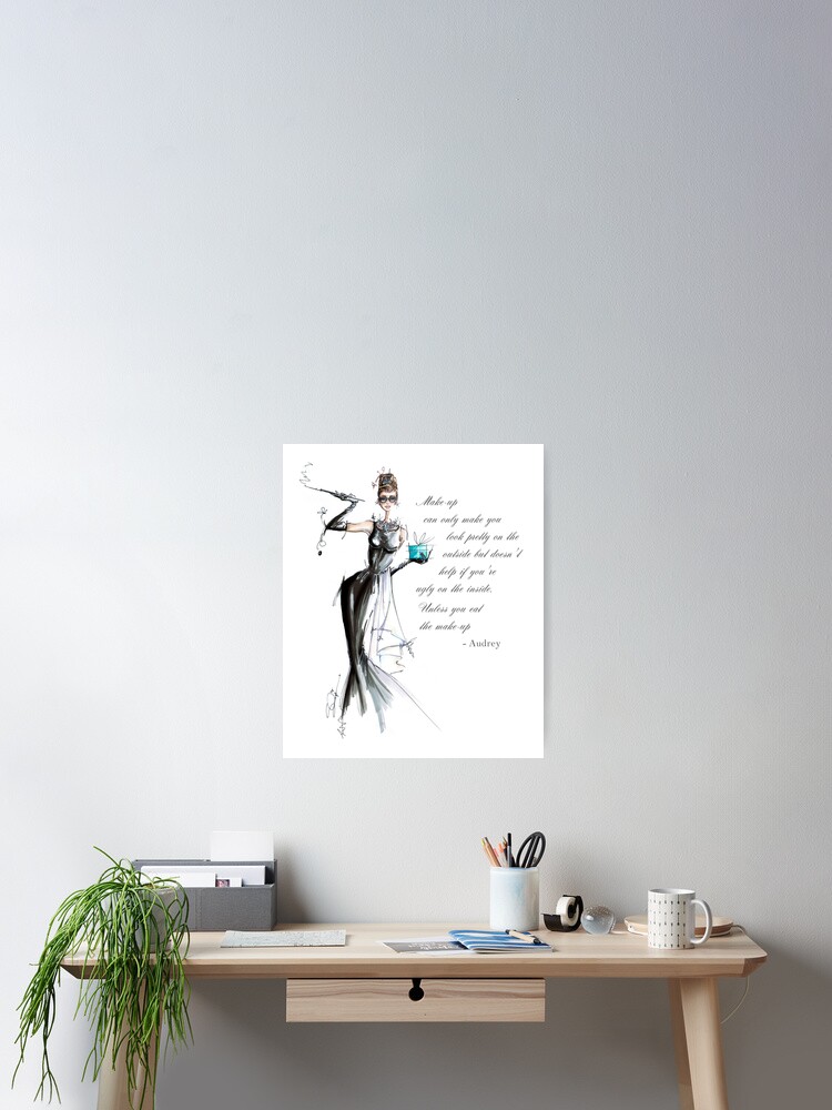 Audrey fashion illustration - Breakfast at Tiffany's Poster