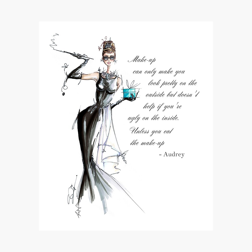 Audrey fashion illustration - Breakfast at Tiffany's Poster