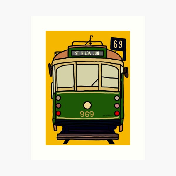 Item preview, Melbourne Tram - No.69 to St.Kilda Junction designed and sold by spiralpaper.