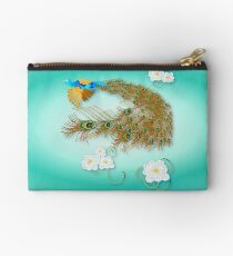 Flying Peacock and Cherry Blossoms Studio Pouch