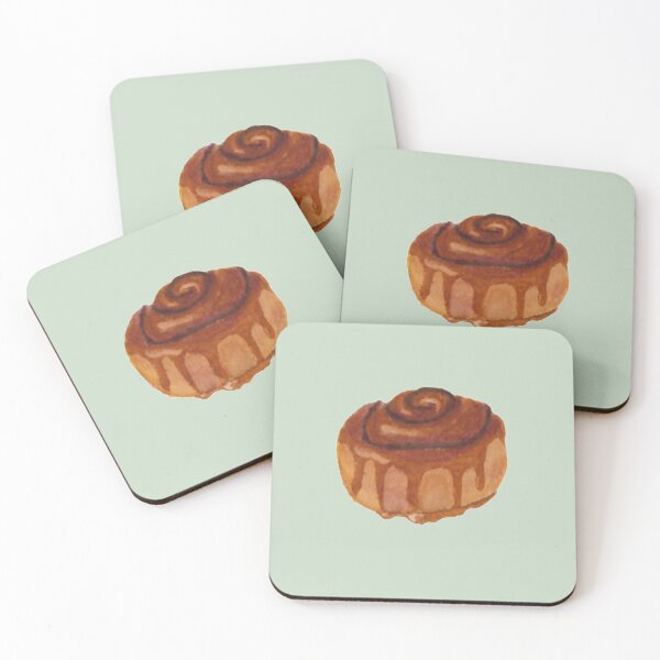 Item preview, Cinnamon roll watercolour illustration (green colour background) designed and sold by tifft.