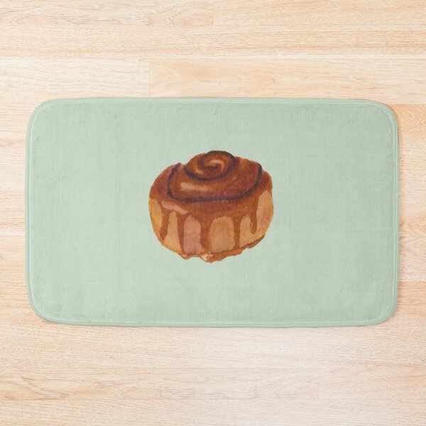 Item preview, Cinnamon roll watercolour illustration (green colour background) designed and sold by tifft.