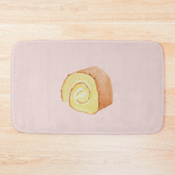 Item preview, Swiss roll cake watercolour illustration (Pink background) designed and sold by tifft.