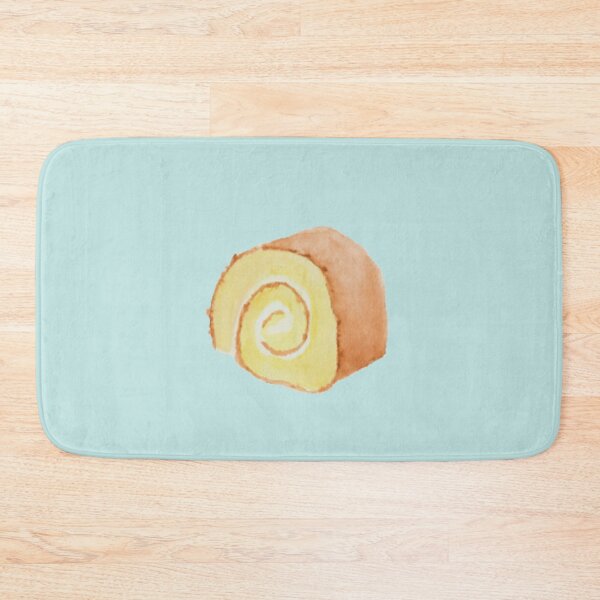 Item preview, Swiss roll cake watercolour illustration (blue colour background) designed and sold by tifft.
