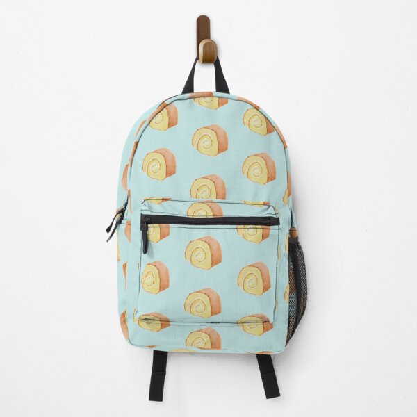 Item preview, Swiss roll cake watercolour illustration (blue colour background) designed and sold by tifft.