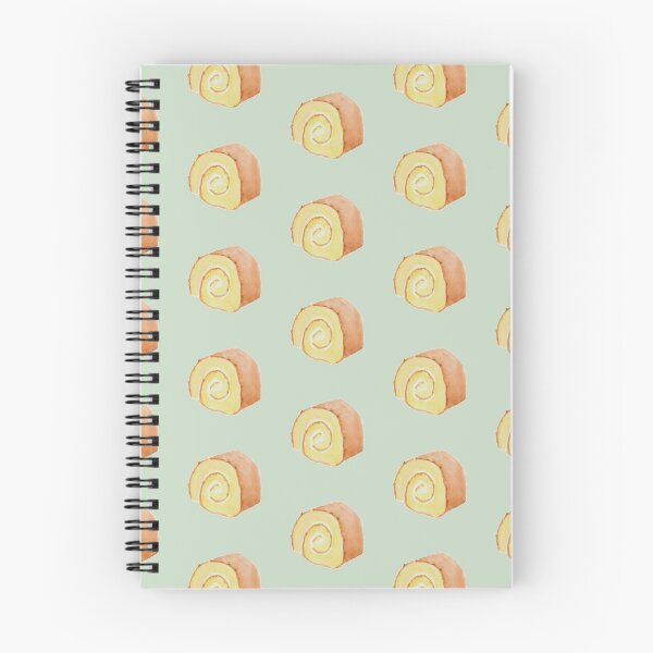 Item preview, Swiss roll cake watercolour illustration (green colour background) designed and sold by tifft.