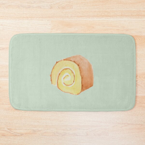Item preview, Swiss roll cake watercolour illustration (green colour background) designed and sold by tifft.