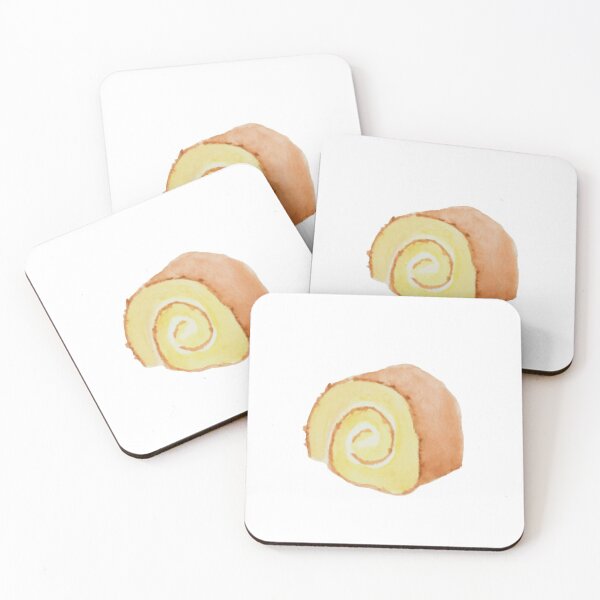 Item preview, Swiss roll cake watercolour illustration (white background) designed and sold by tifft.