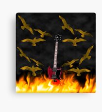 Fire Guitar Canvas Print