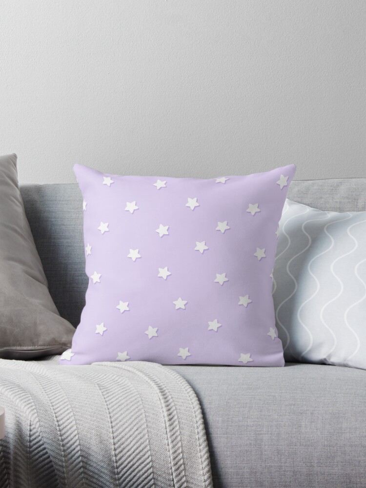 Stars Purple Pastel Aesthetic Kawaii Cute Pillow for Sale by candymoondesign Redbubble