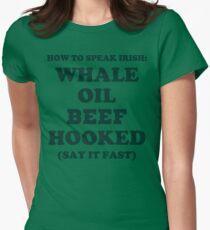 Whale Oil Beef Hooked St. Patricks Day Shirt Women's Fitted T-Shirt