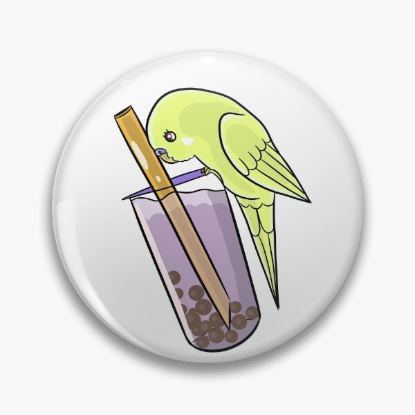 Item preview, Yellow Boba Budgie designed and sold by RaisedCrests.
