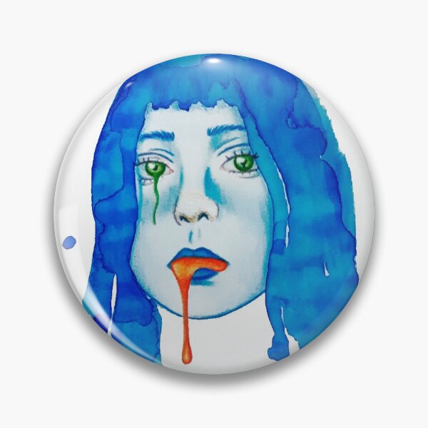 Item preview, Ashnikko FanArt Stupid Boy Blue Hair Slime Watercolor designed and sold by Renata Gonçalves.