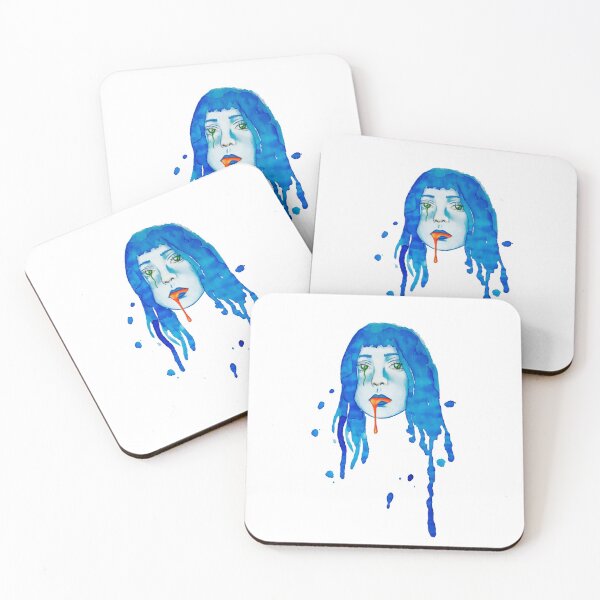 Item preview, Ashnikko FanArt Stupid Boy Blue Hair Slime Watercolor designed and sold by Renata Gonçalves.