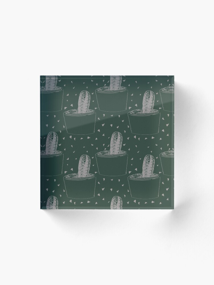 Thumbnail 1 of 5, Acrylic Block, Cactus Pattern Design designed and sold by evrmrn.