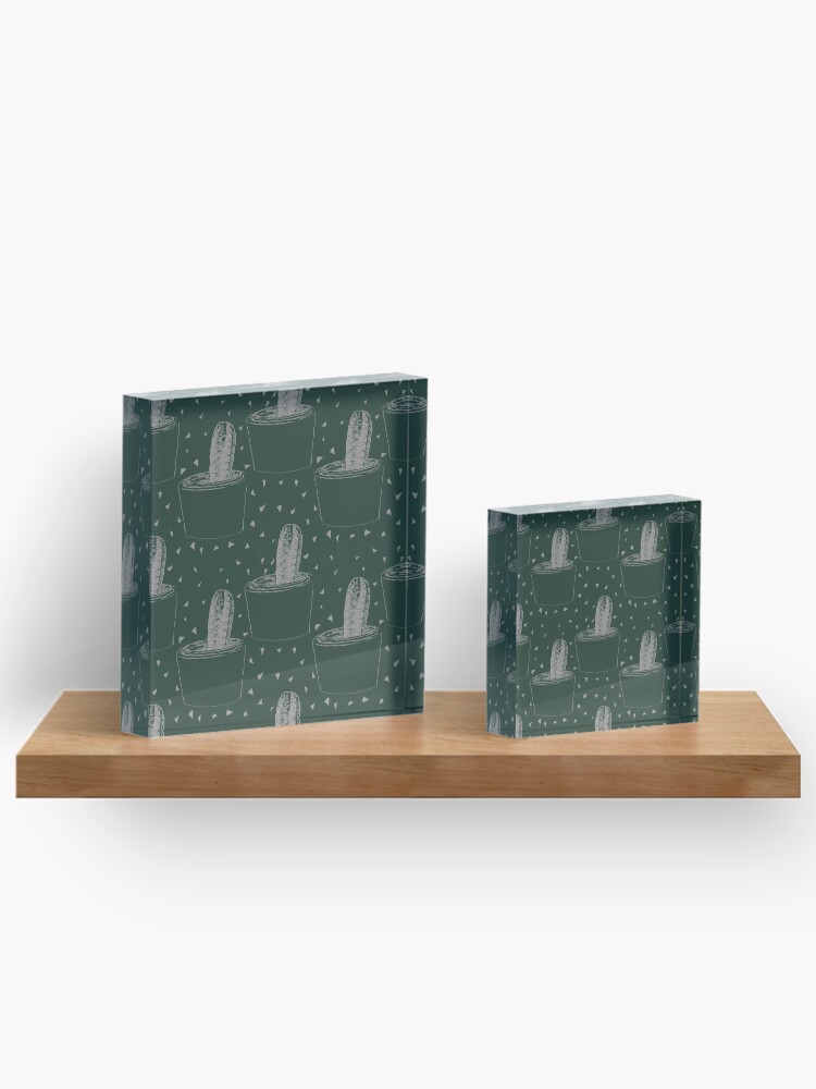 Thumbnail 3 of 5, Acrylic Block, Cactus Pattern Design designed and sold by evrmrn.