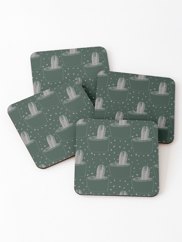 Thumbnail 1 of 5, Coasters (Set of 4), Cactus Pattern Design designed and sold by evrmrn.