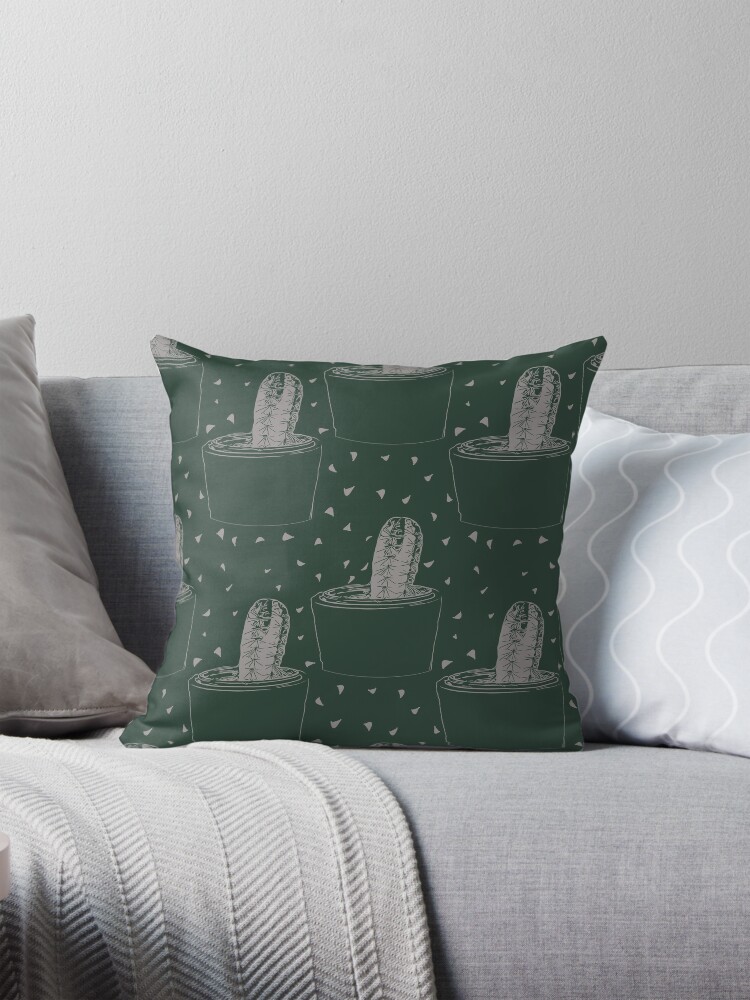 Thumbnail 1 of 4, Pillow, Cactus Pattern Design designed and sold by evrmrn.